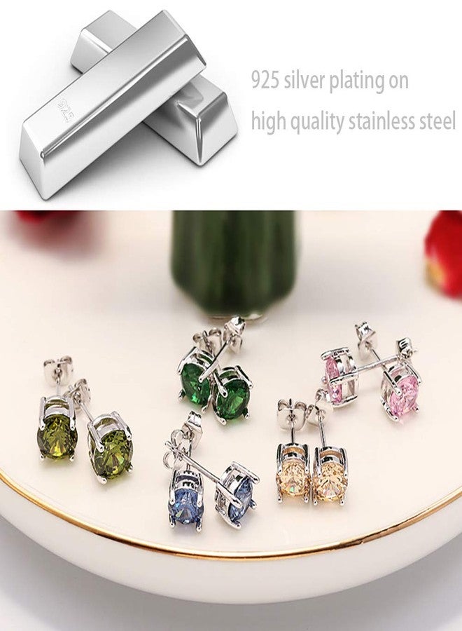 BQFIFE Small Stud Earrings for Women Sterling Silver 4mm Hypoallergenic - Image 2
